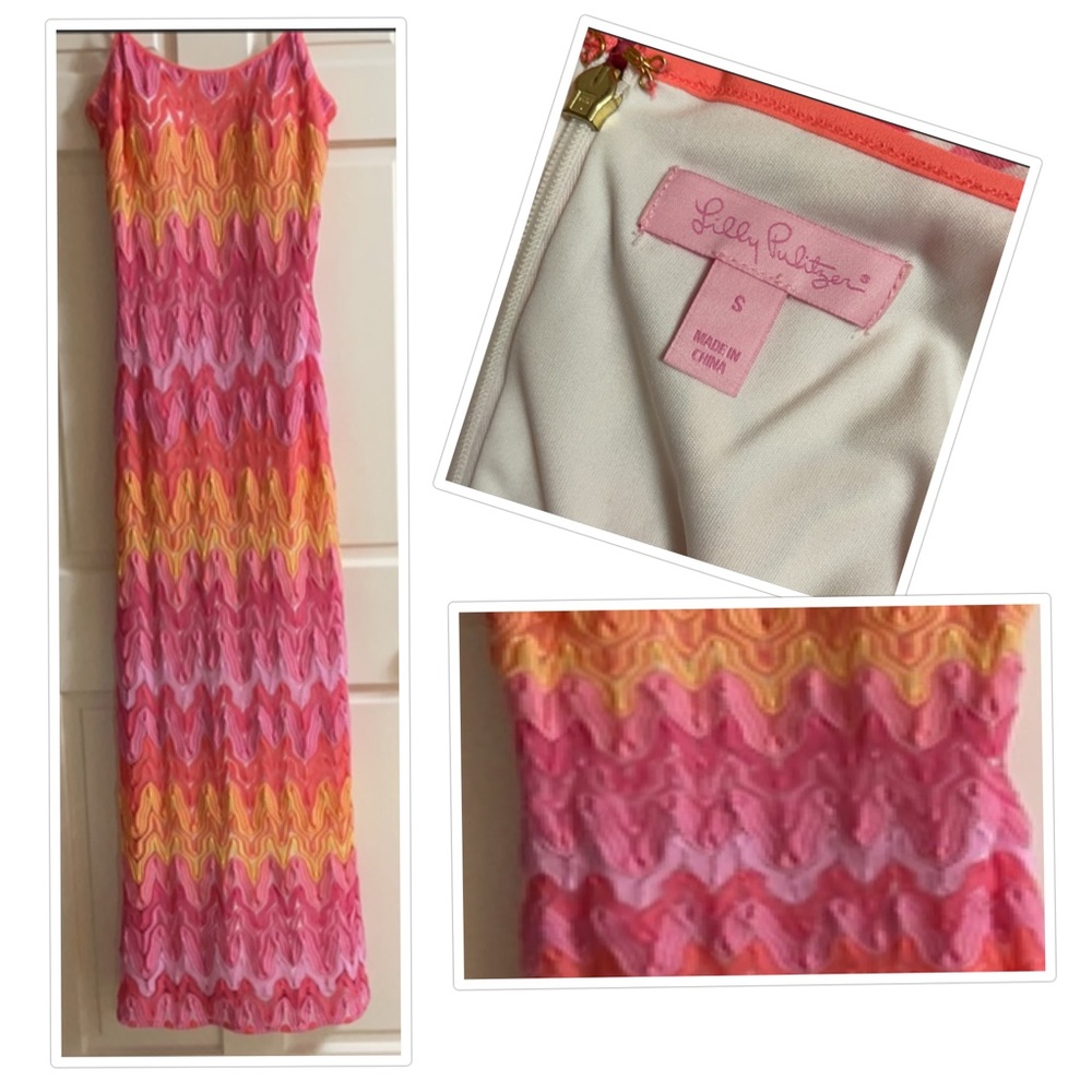 Beautiful Lilly Pulitzer Hot Pink Maxi Dress